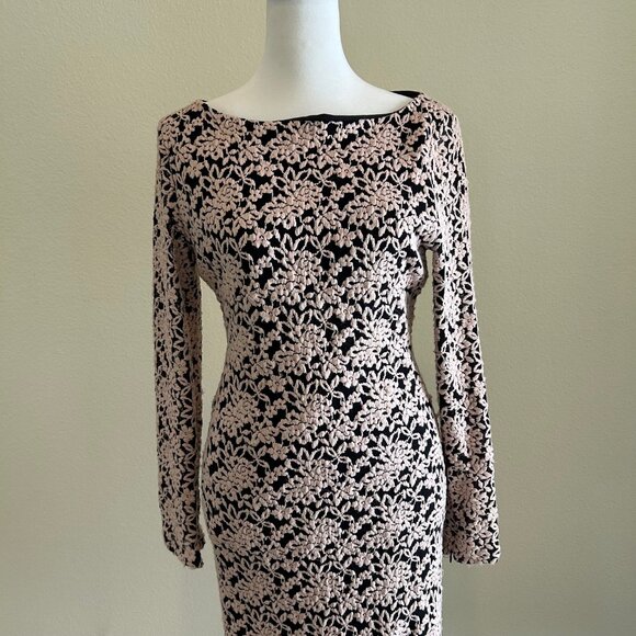 Alice + Olivia Dress Backless Embroidered Lace Detail Long Sleeve Floral Party - Picture 2 of 10